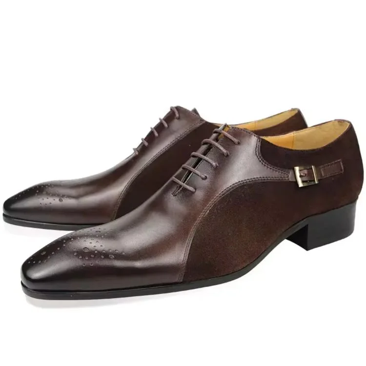 【PLUS SIZE】Men's Genuine Leather Buckle Business Dress Shoes