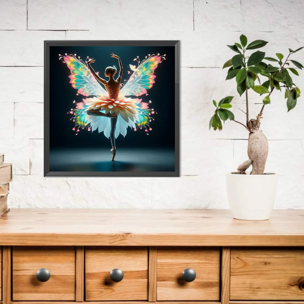Diamond Painting - Full Round Drill - Butterfly Dancing Beauty(Canvas|40*40cm)