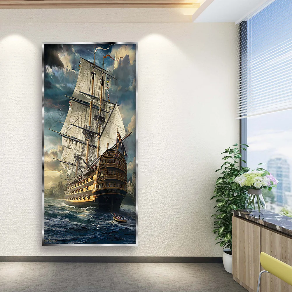 Diamond Painting - Full Round Drill - Sea Sailboat(40*80cm)