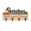 (US Only)October Theme Wood DIY Diamond Painting Hanging Hook No Hole Punching Wall Decor