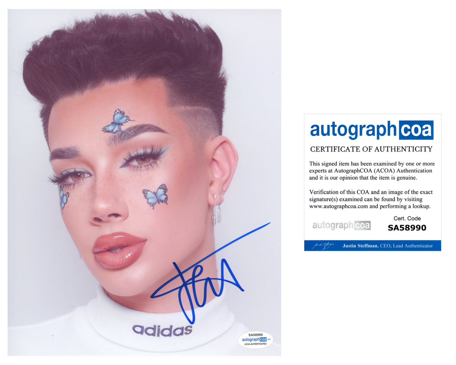 James Charles Signed Autographed 8x10 Photo Poster painting Make-Up Artist ACOA COA