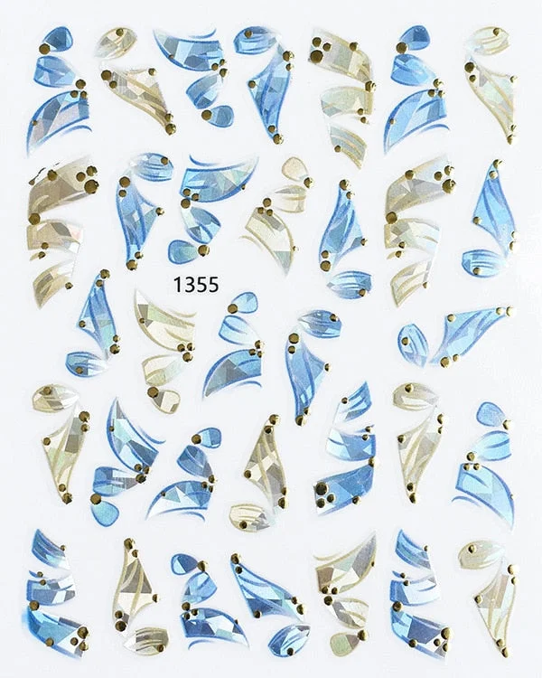 3D Swirl Lines Nail Sticker Geometry Irregular Whirling Wave Cow Print Decal on Nails Art Charms Manicure Slider Tip Accessories-Nail Inspo