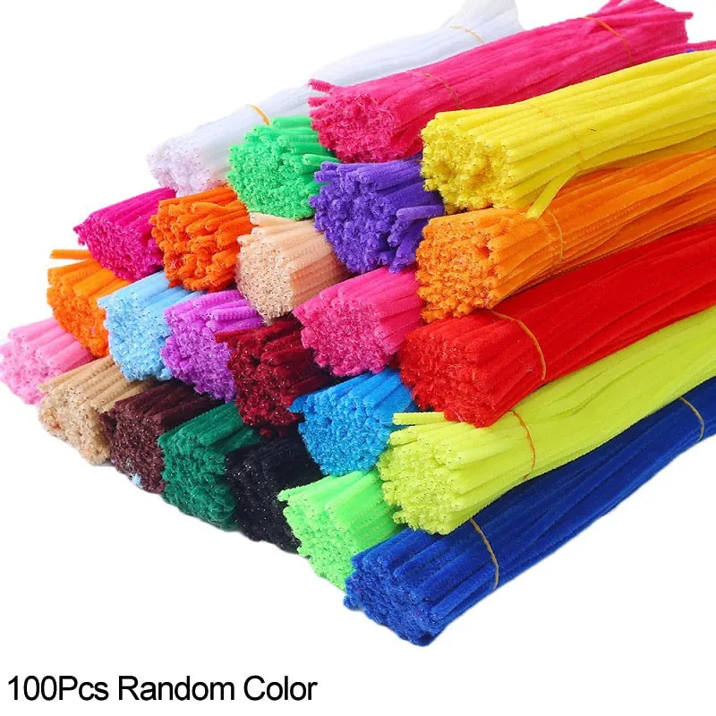 1Set 30cm Chenille Stems Pipe Cleaners Kids Plush Educational Toys Handmade DIY Crafts Children Gifts Birthday Party Decoration