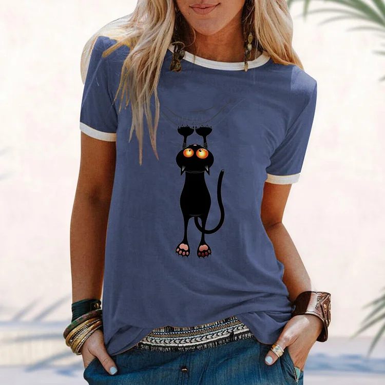 Climbing cat T-shirt Tee-01487#541348-Annaletters