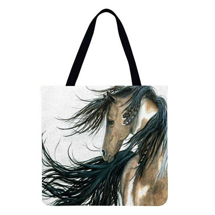 Linen Tote Bag - Horse Animal