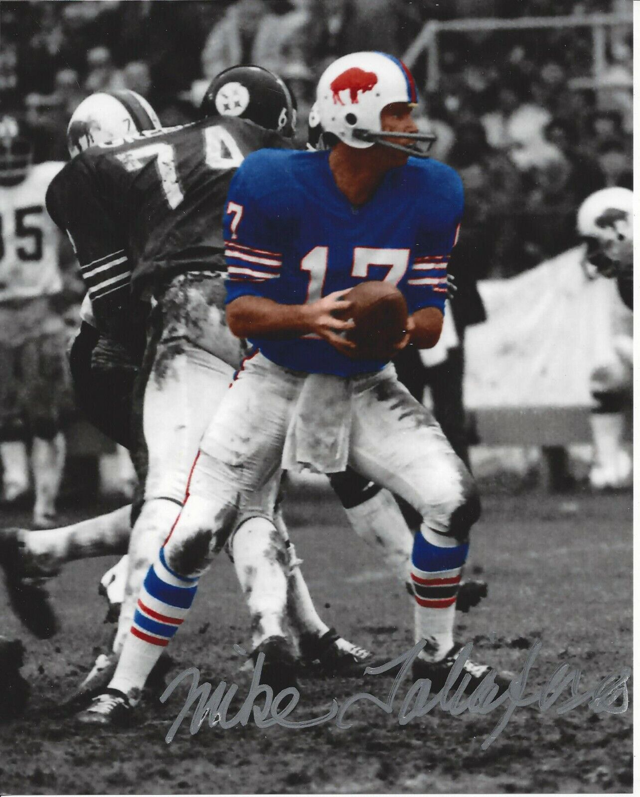 Mike Taliaferro Autographed 8x10 Buffalo Bills In person#4