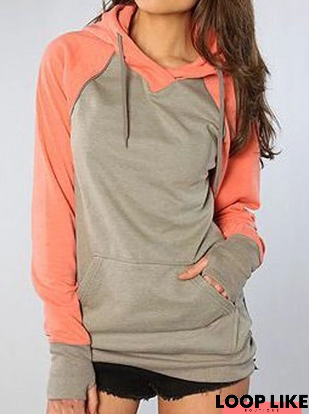 Paneled Casual Cotton-Blend Sweatshirt