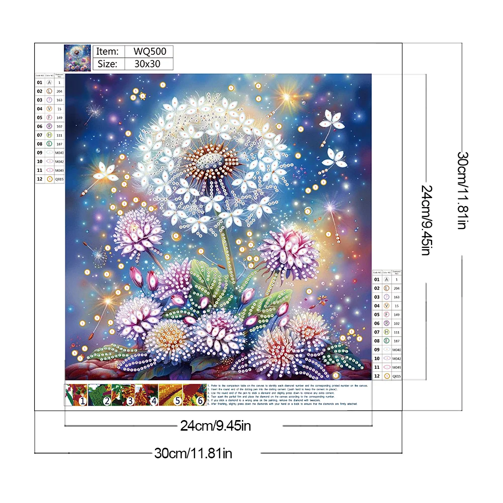 Diamond Painting - Partial Special Shaped Drill - Dandelion(Canvas|30*30cm)