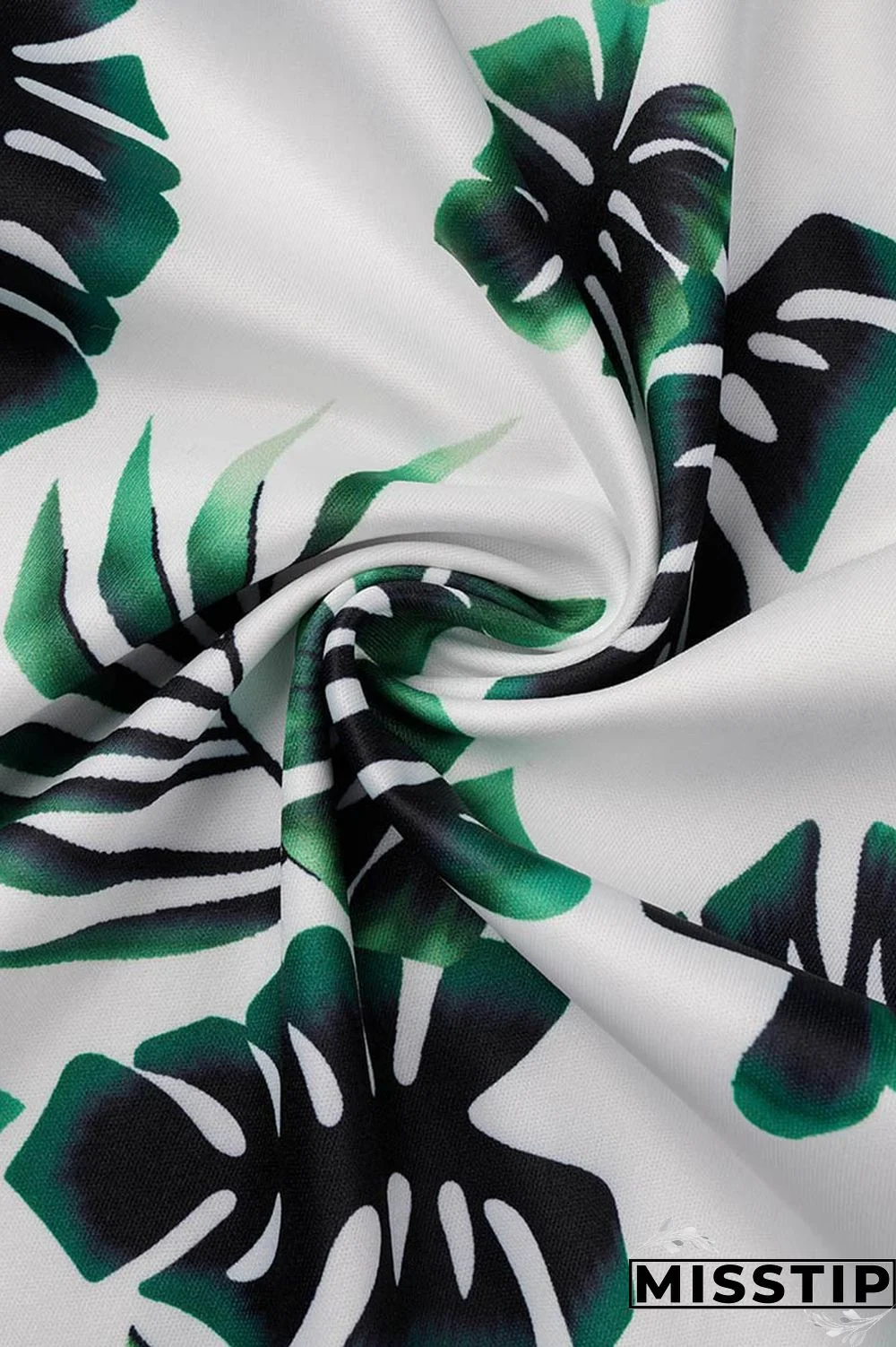 Green Casual Print Patchwork Turndown Collar Long Sleeve Two Pieces