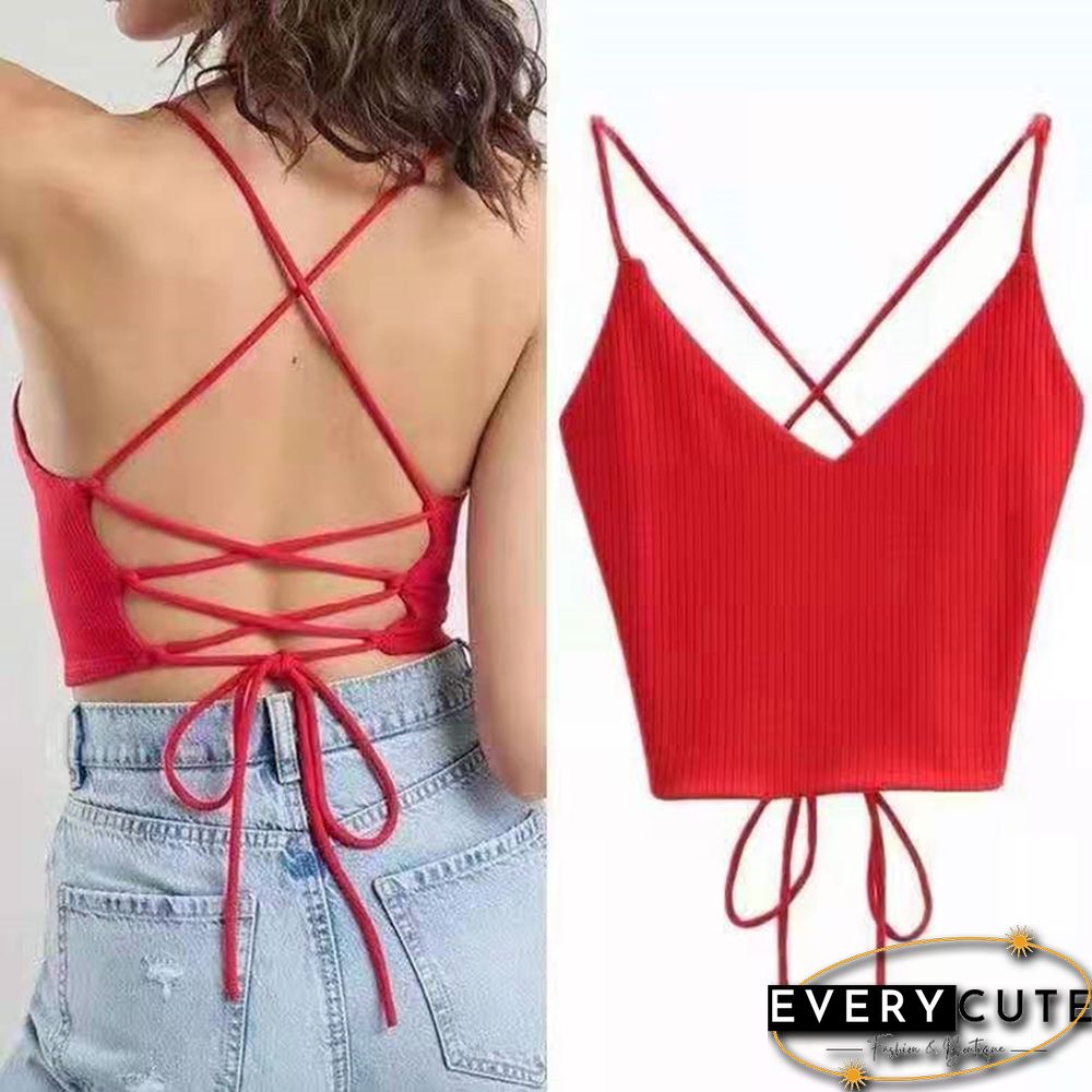 New Women Crop Tops Y2K Aesthetic Sexy Cute Summer Halter Solid Camis Fashion Casual Female Sleeveless Corset Top Tank Tops