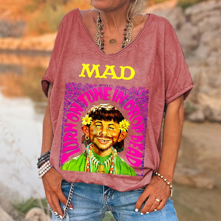 Turn On Tune In Drop Dead Hippie Print Women's T-shirt