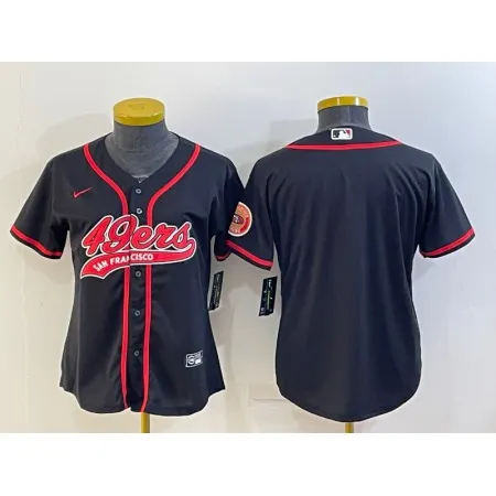 Youth San Francisco 49ers Blank Black With Patch Cool Base Stitched Baseball Jersey