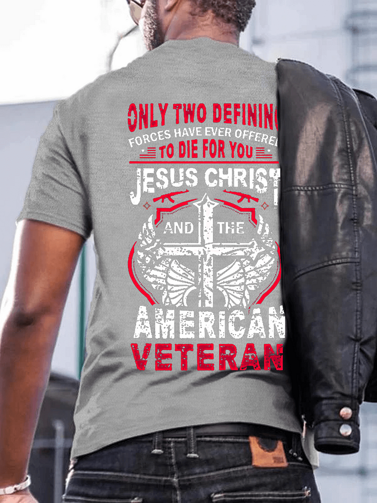 Jesus Christ And The American Veteran Crew Neck T-Shirt