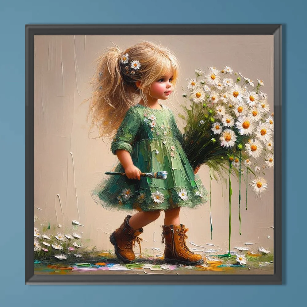 Diamond Painting - Full Round Drill - Flower Girl(Canvas|40*40cm)