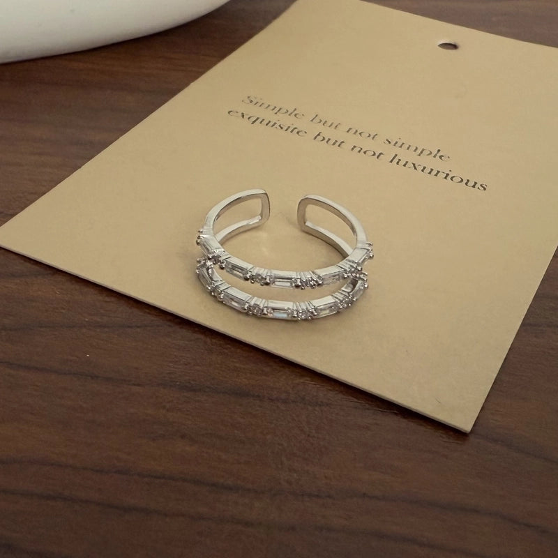 Hip-Hop Commute Geometric Copper Plating Open Rings