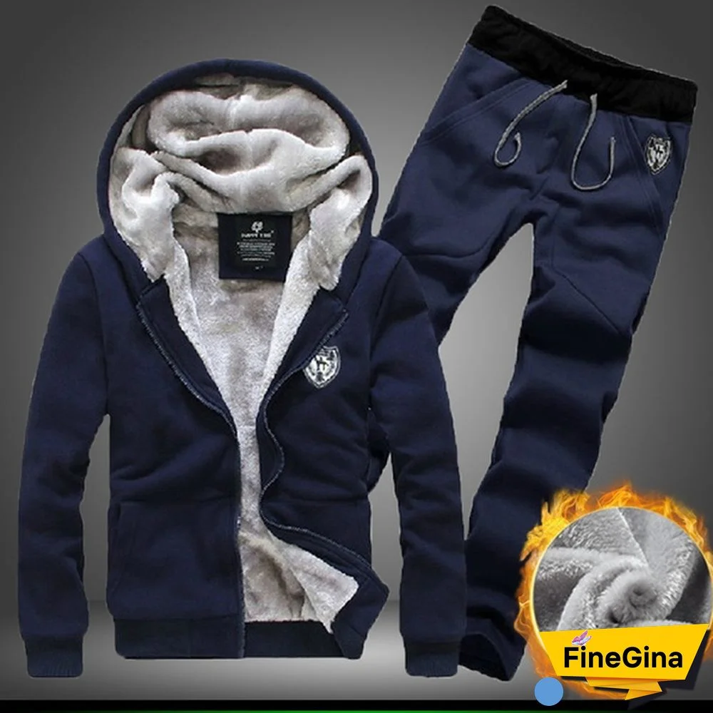 Jamickiki Winter Fashion New Casual Mens Hoodies Sweatshirts And Trousers, Coat, Jacket. (Coat+Pants) 4 Colors