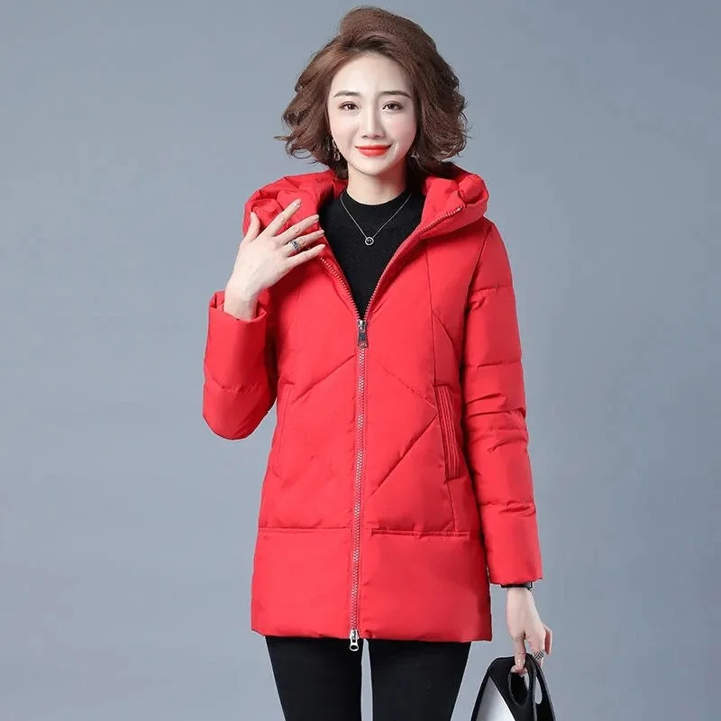 2021 New Women Parkas Winter Jacket Long Warm Parkas Female Thick Coats Cotton Padded Parka Casual Jackets Hooded Outwear Female
