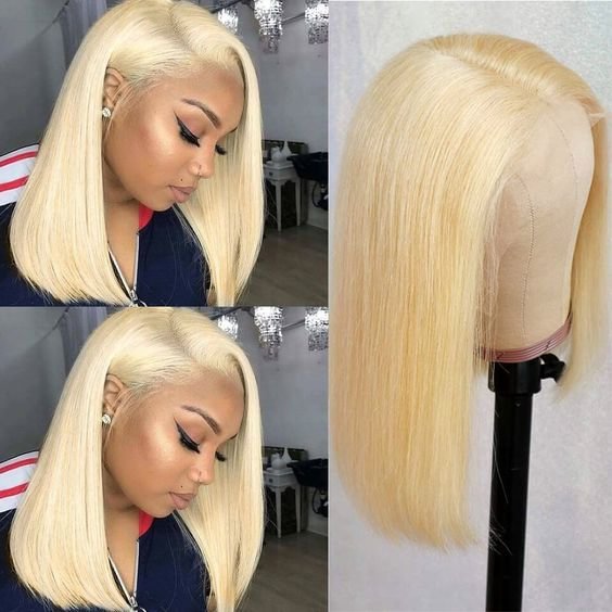 Short Bob Wig 613 Blonde Straight Human Hair Bob Lace Front Wigs US Mall Lifes