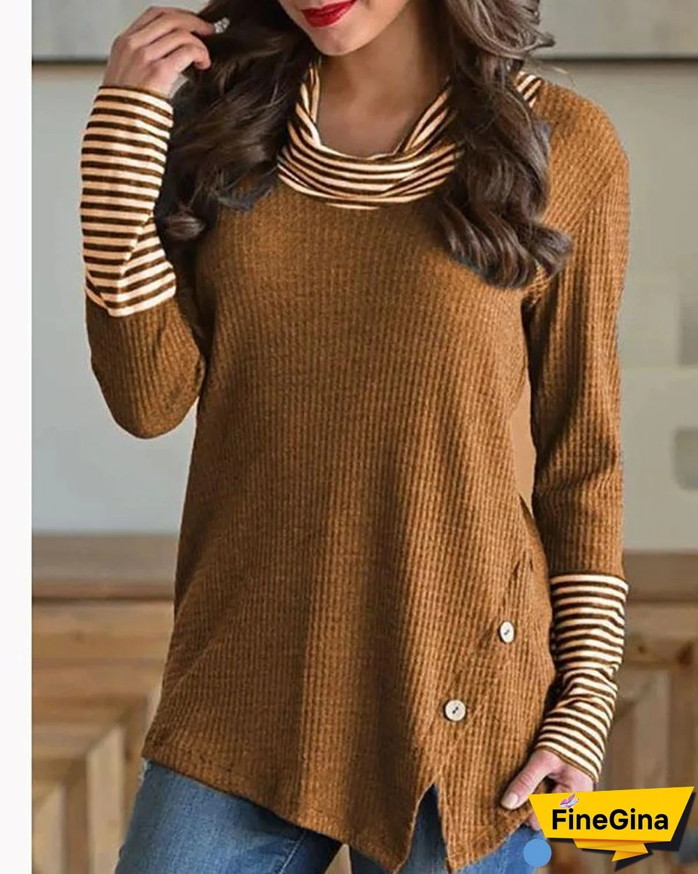 Buttoned Casual Solid Shirts & Tops