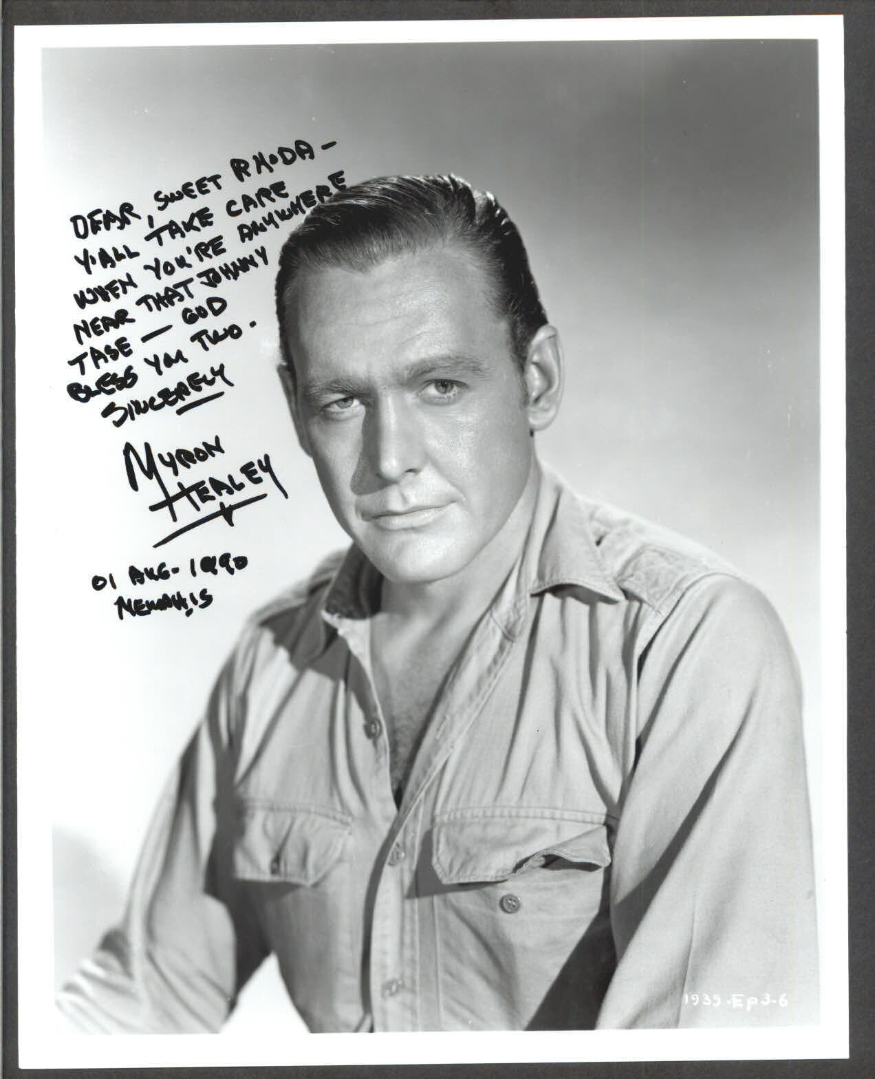 Myron Healey - Signed Vintage Celebrity Autograph Photo Poster painting - Character Actor