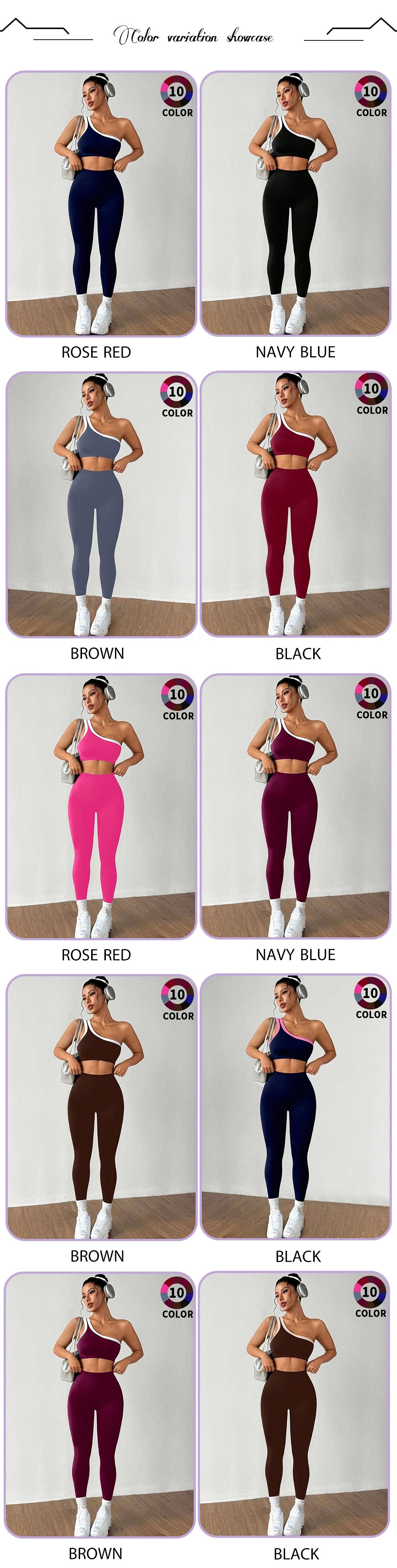 Women's Sportswear Set, Colorblock Design Slim Fit Yoga, Outdoor Women Elastic Sports Suit, Fall & Winter Style
