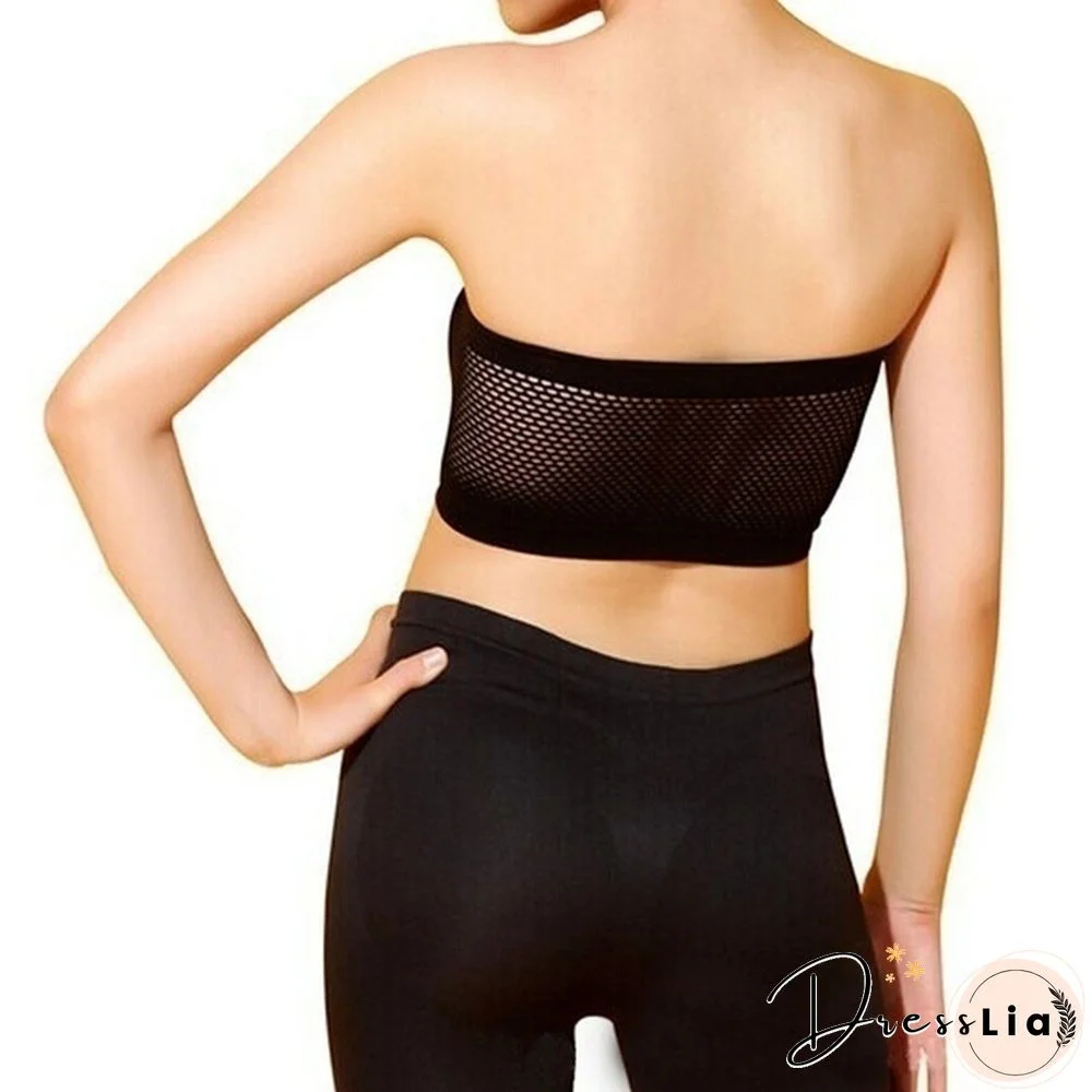 Women Seamless Strapless High Elastic Wrapped Invisible Strapless Soft Chest Wraps Tube Tops Push Up Bra Breathable Crop Top