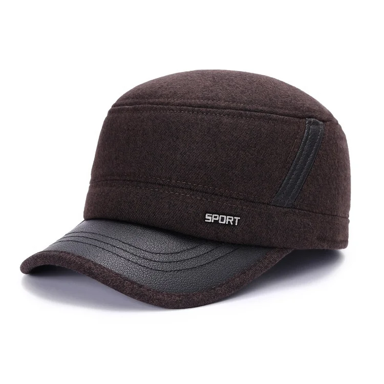 Hat Men s Winter Thickened Warm Ear Protection Duck Tongue Hat Outdoor Leisure Old Man Dome moto gp baseball cap