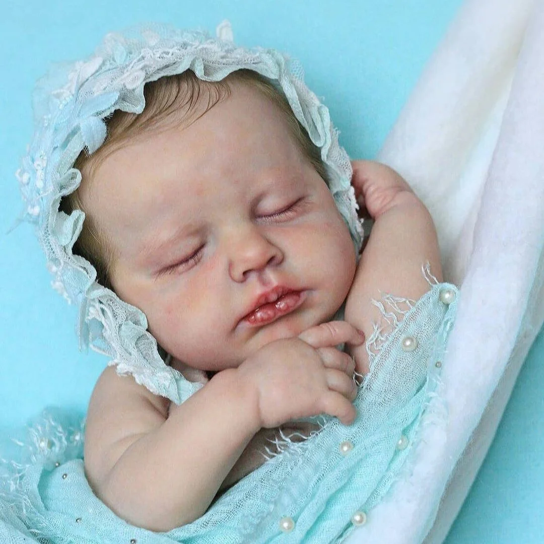 20 " Real Life Handmade Eyes Closed Reborn Baby Girl Bblythe,Unique Rebirth Dolls with “Heartbeat” and Coos