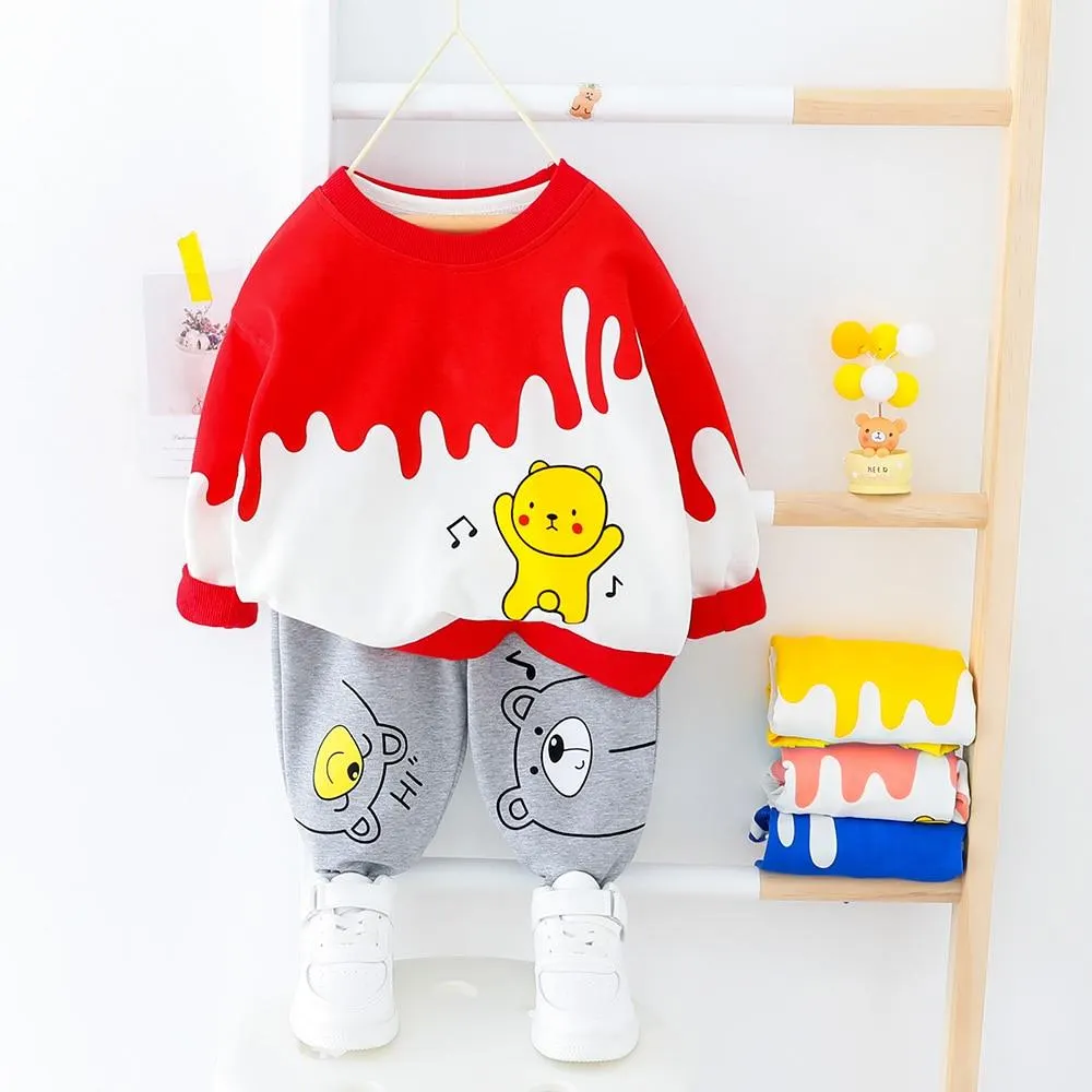 Fashion Baby Clothes Boys Set Cartoon Cute T-shirt + Harem Pants Suit 2021 Spring 2 PCS Children O-neck Fall Costume