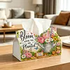 DIY Diamond Art Tissue Box Holder Plant PULeather Diamond Art Desktop Organizer Resin Rhinestone Storage Organizers Gem Art Home Office Decor Craft Gift for Women