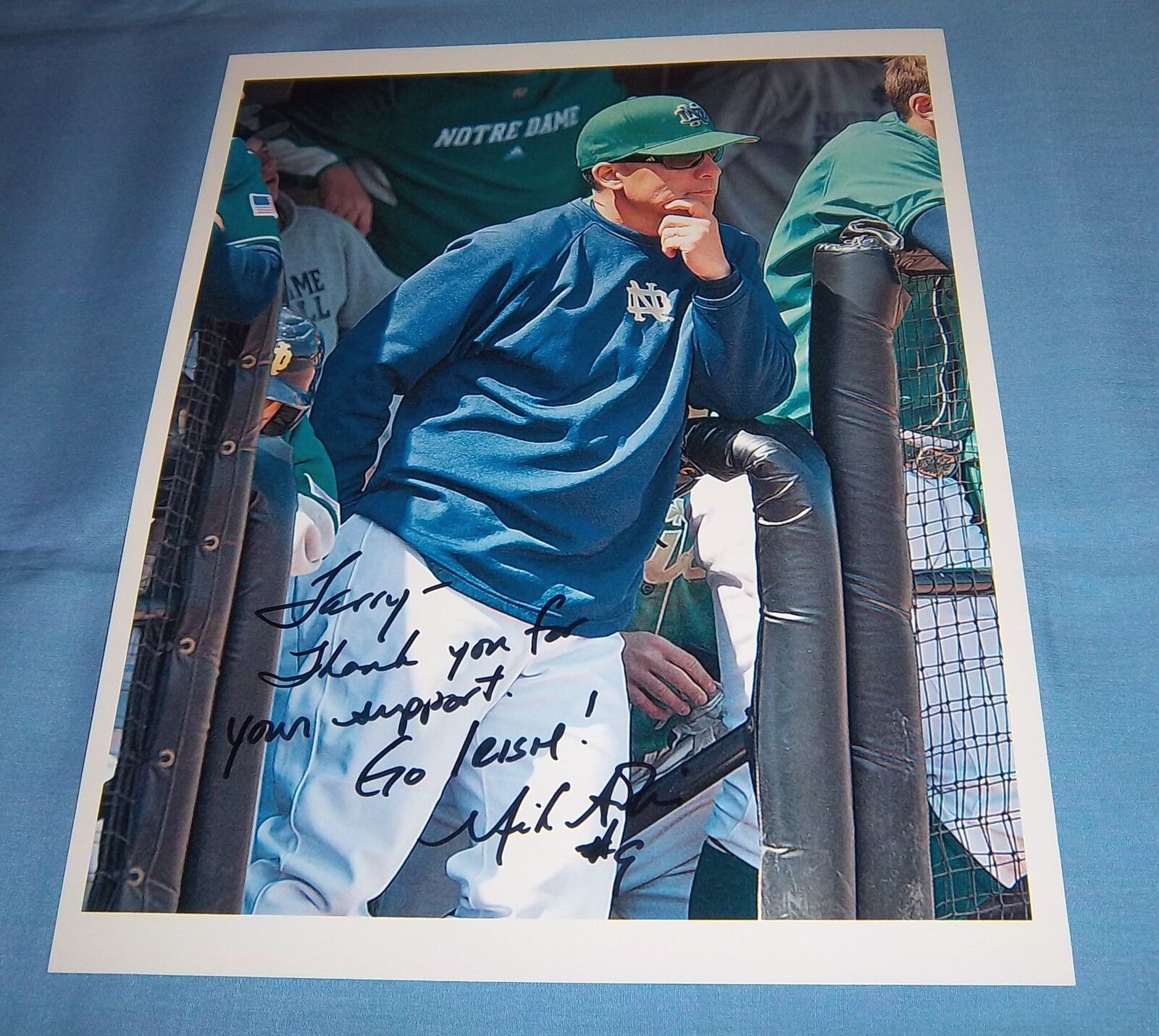 Notre Dame Mike Aoki Signed Autographed 8.5x11 Photo Poster painting Irish Coach