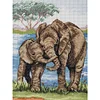>SALE<Full Embroidery Eco-cotton Thread 11CT Printed Elephants Cross Stitch 50x65cm