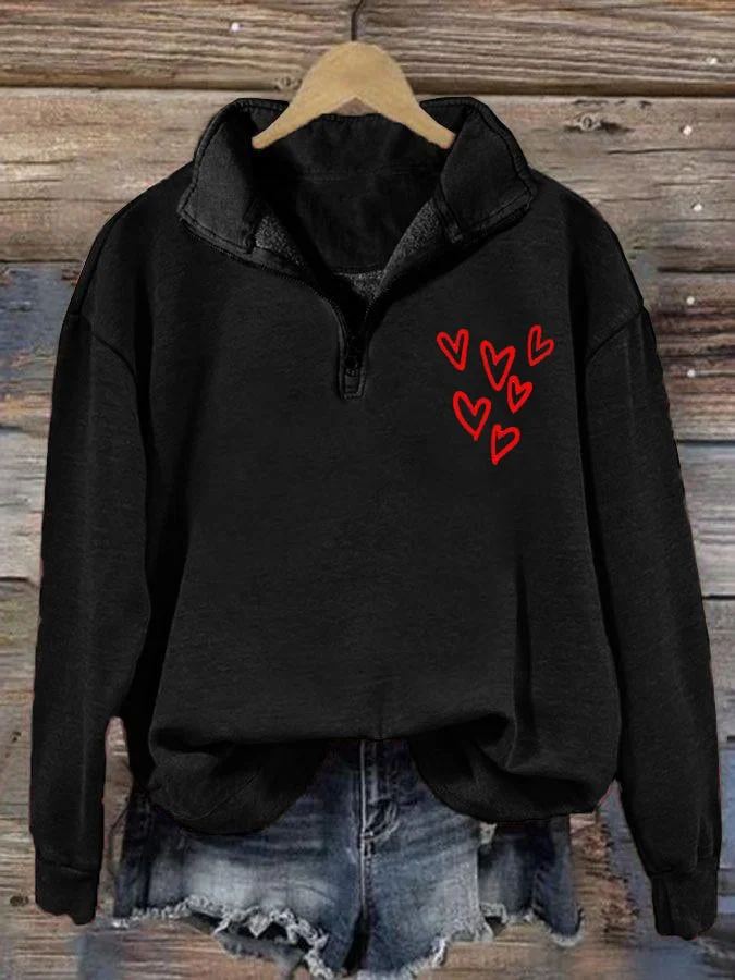 Women's Valentine's Day Zip-Up Sweatshirt