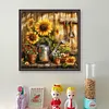 Sunflower Watering Can-11CT Stamped Cross Stitch 40*40cm/15.75*15.75in tapestrymarket