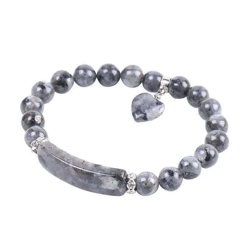 Natural Quartz Love Heart Healing Beads Bracelet