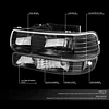 Auto Dynasty Headlights Assembly Compatible with 1999-2006 Chevy Silverado Suburban Tahoe 1500 2500 HD 3500, 4Pcs Halogen Headlamps Replacement w/Bumper Lamps, Black Housing Clear Corner