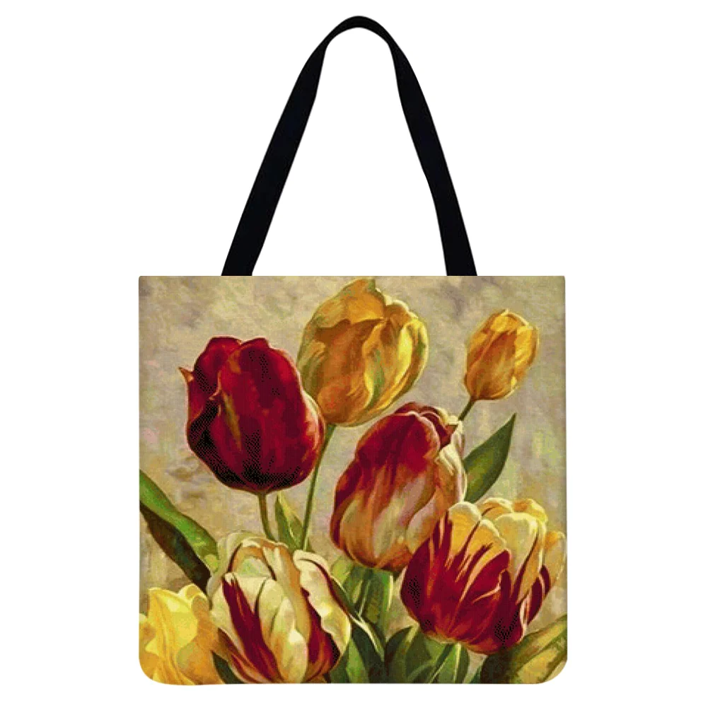 Linen Tote Bag - Flowers