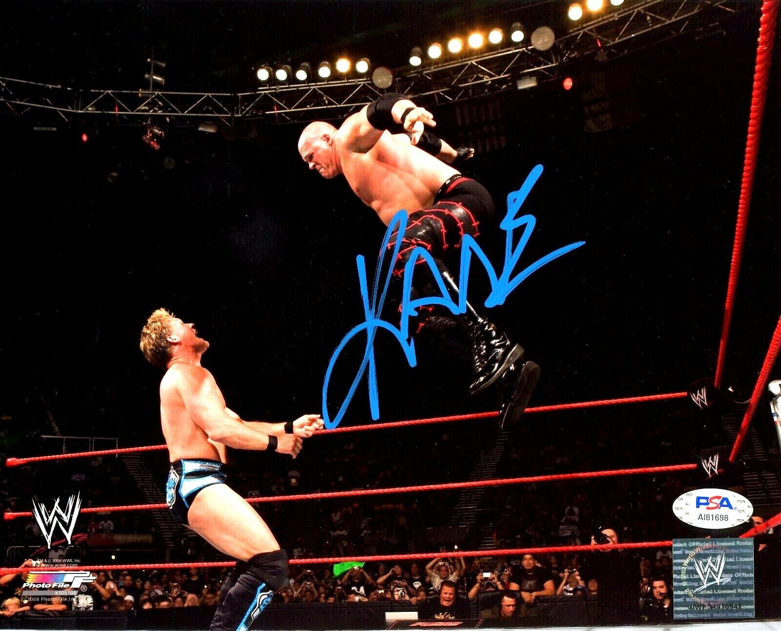 WWE KANE HAND SIGNED AUTOGRAPHED 8X10 Photo Poster painting WITH PROOF AND PSA DNA COA 1 RARE