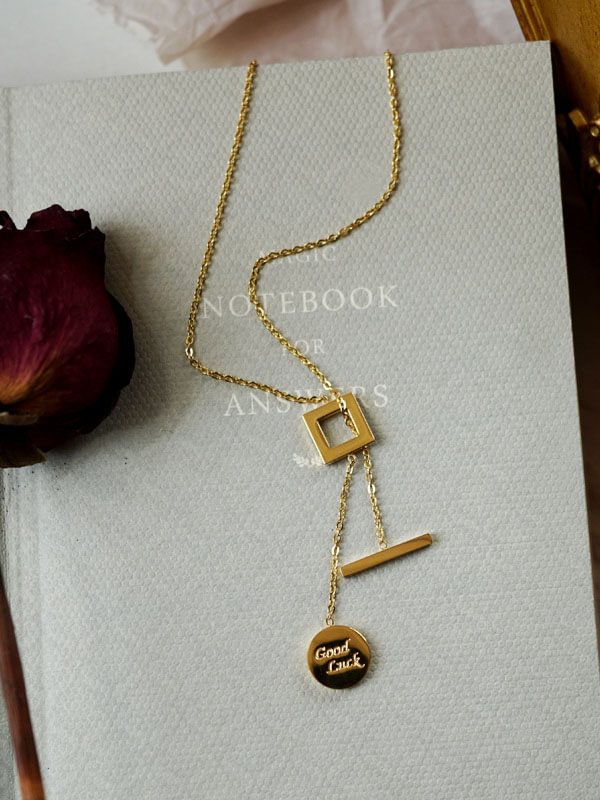Simple Golden Good Luck Necklace