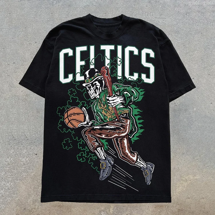 Fashion Basketball Player Print Short Sleeve T-Shirt