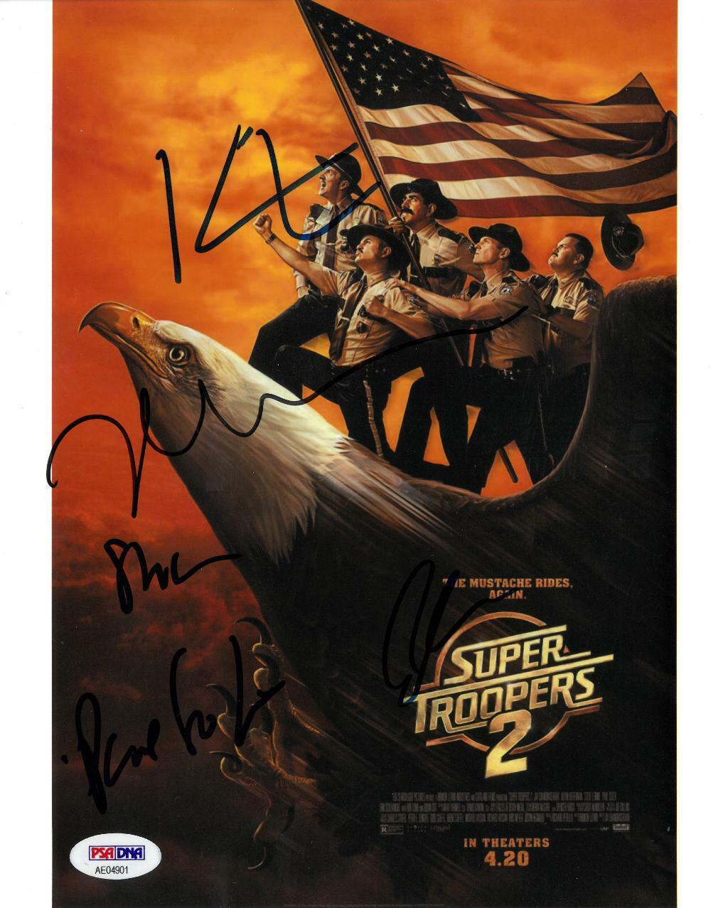 Super Troopers 2 Cast Signed Autographed 8x10 Photo Poster painting (5 Sigs) PSA/DNA #AE04901