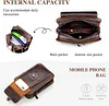 G&uuml;rteltasche Leder Herren H&uuml;fttasche mit G&uuml;rtelschlaufe Handytasche mit Geldb&ouml;rse Vintage Kleine Umh&auml;ngetasche Schultertasche Vertikale Handyh&uuml;lle Geldbeutel 7 Zoll Braun