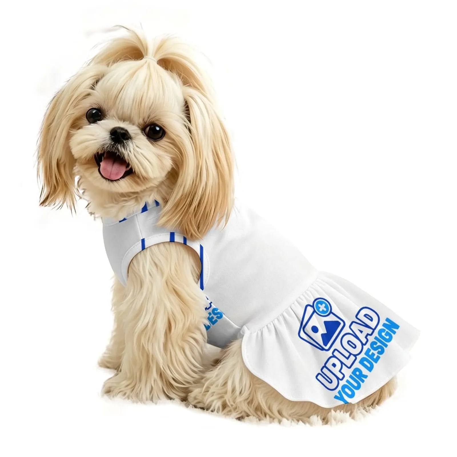 custom small pet ruffle dress, additional detail view