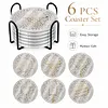 [Upgrade]6pcs/set DIY Diamond Painting Waterproof Case Classic Sweet Pearl Art Coaster Gift Decor Set