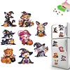 8Pcs Acrylic Halloween Animals Diamond Painting Fridge Magnet