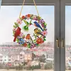DIY Diamond Painting Kit Garden Wreath Bluebird 9.45x9.45in