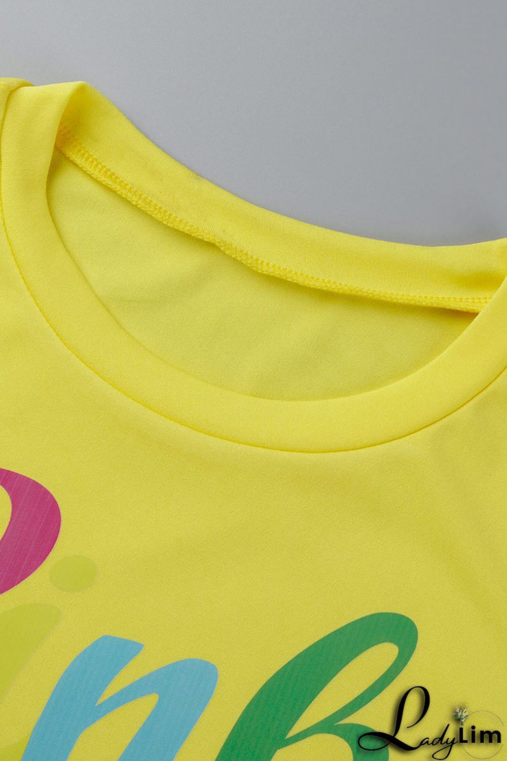 Yellow Casual Print Patchwork O Neck Short Sleeve Two Pieces