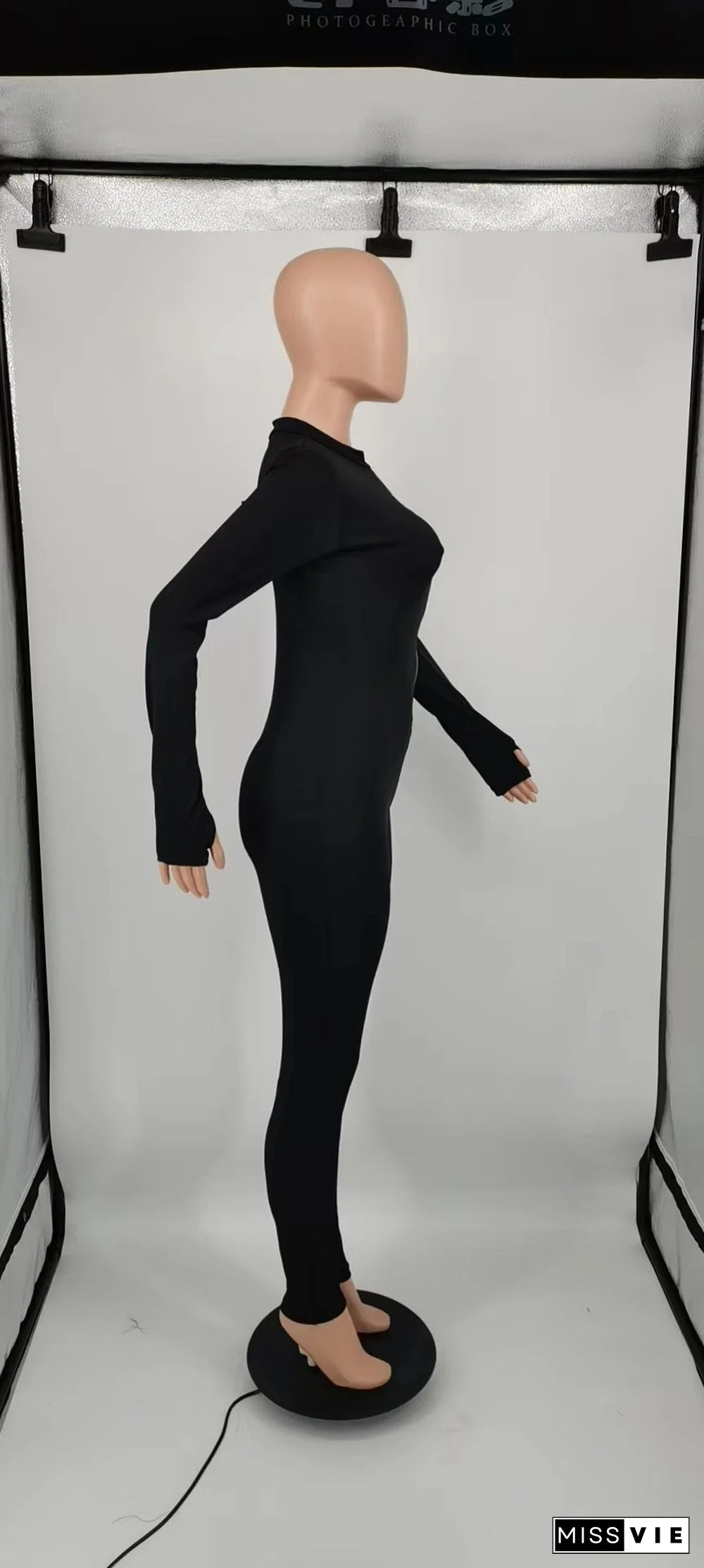 Activewear Long Sleeve Bodycon One Piece Jumpsuit