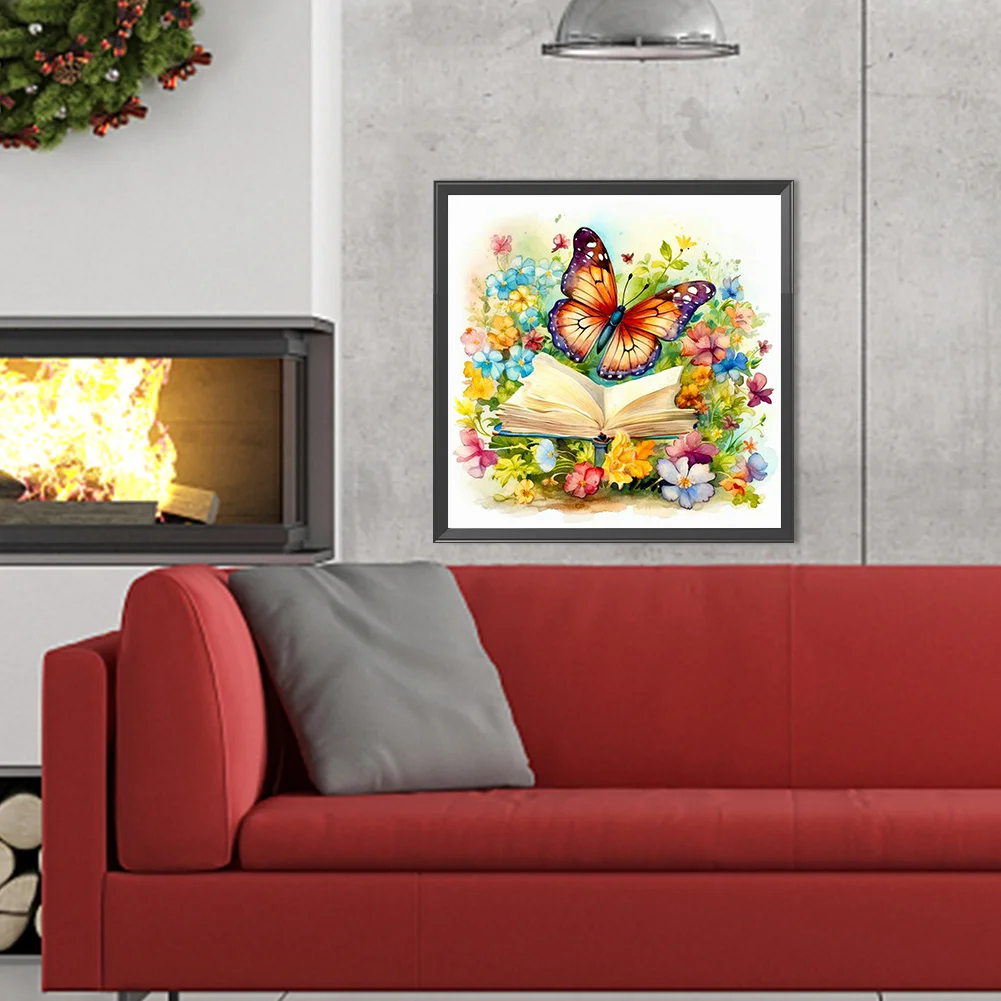 Diamond Painting - Full Round Drill - Butterfly Book(Canvas|40*40cm)
