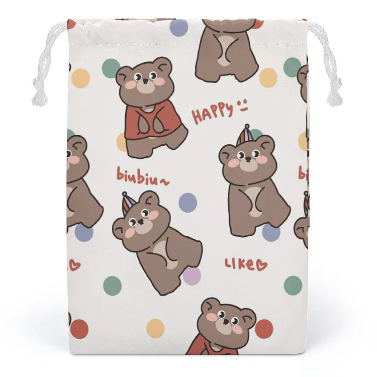 Drawstring Storage Bag Double Lovely Bear  customized, personalized, gift